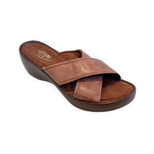 Eastland Candice Sandals Wedge Slide Comfort Leather Light Brown Women’s Size 9M